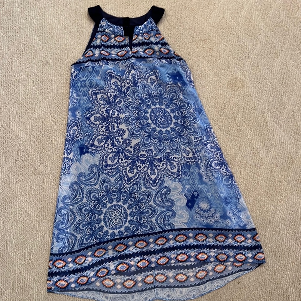 Multi color blue pattern sundress